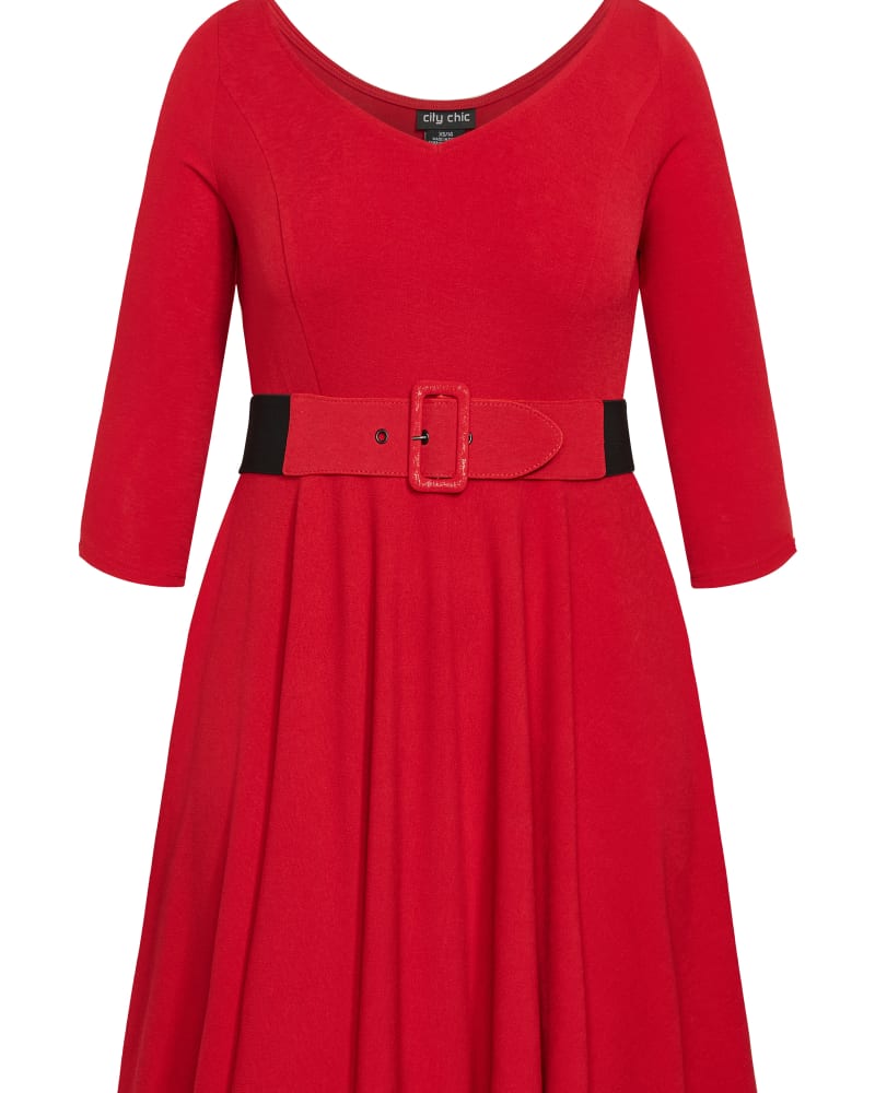Front of a size S Super Sweet Dress in Cherry by City Chic. | dia_product_style_image_id:322903